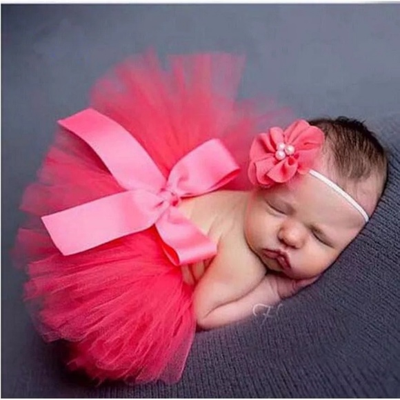 Top Sale Baby Girl Tulle Tutu Skirt and Flower Hea - Picture 2 of 4